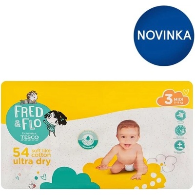 Tesco Fred & Flo Ultra Dry plienky 3 Midi 54 ks