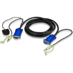 ATEN VanCryst Cable Превключвател на портове VGA + аудио, 3 м - 2L-5203B (2L-5203B)
