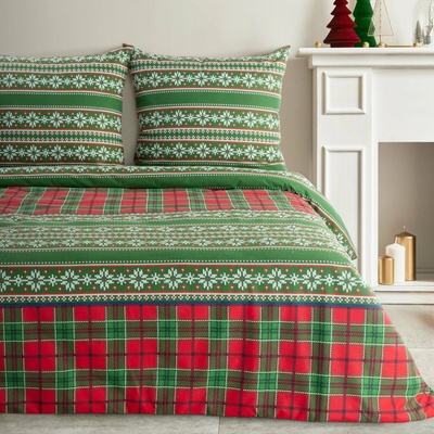 Eurofirany Vianočné obliečky flanel AURORA 200X220 2x70X80