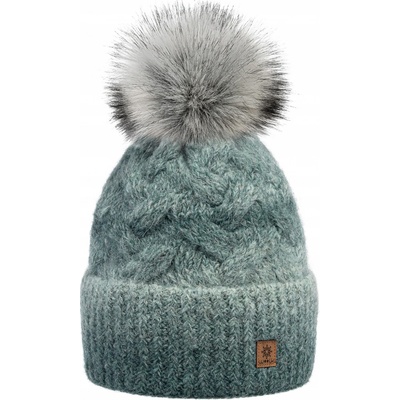 Fashionweek Moderni Vlněná zimní čepice s bambulí flísová Woolk Peggy mineral