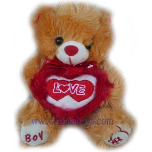 Плюшено мече със сърце Love - момче
