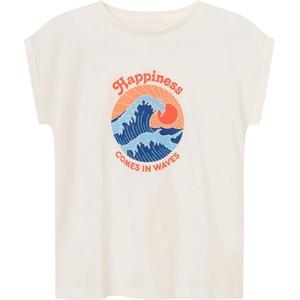 DEDICATED Дамска тениска DEDICATED Women's Visby Happiness T-shirt - Whisper White - размер XS (116-5939-0511)