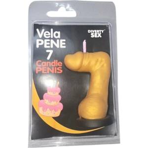  Свещ във формата на пенис, цифрата 7 - Penis Shape Candle Gold (D-246302)
