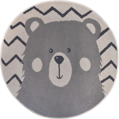 Сив детски килим ø 140 cm Bear - Hanse Home (105964-140)