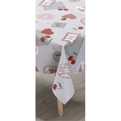 Obrus PVC 177B, metráž, 20 m x 140 cm, čerešně, srdiečka, IMPOL TRADE