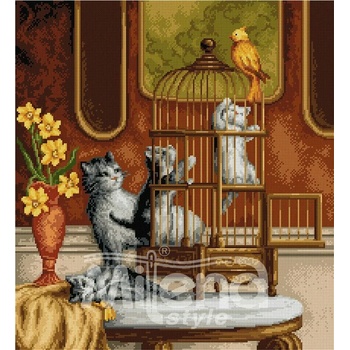Milena Style Игриви котета - гоблен със схема конци Ariadna 1: 4