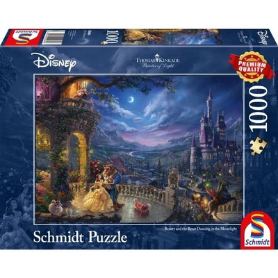 Schmidt Spiele Puzzle Schmidt Thomas Kinkade Disney The Beauty And The Beast Dancing In The Moonlight 1000pc (sch4848)