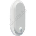 PANLUX Led външно стенно осветително тяло със сензор oval led/10w/230v ip65 бяло (px0397)