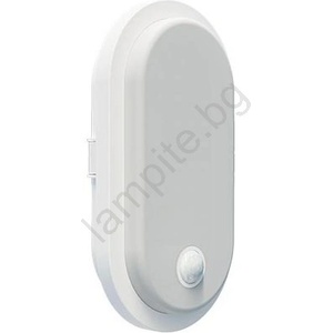 PANLUX Led външно стенно осветително тяло със сензор oval led/10w/230v ip65 бяло (px0397)