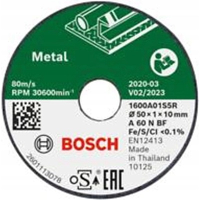 Rezný kotúč na kov Bosch 50 x 10 mm, 3 kusy