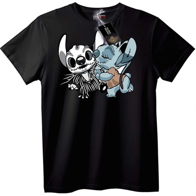 NOONEBRAND Тениска Jack Skellington и Stitch - 2XL, White