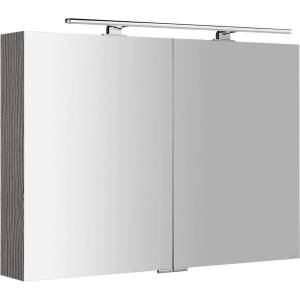 SAPHO Mirró - Огледален шкаф с LED осветление 100x70x16 см, 2 врати, сребрист дъб MC100-0011 (MC100-0011)