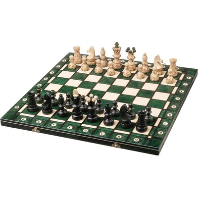 Dřevěné šachy Ambassador - zelené – Zboží Mobilmania