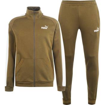 Image 1 of PUMA Мъжки анцуг Puma Clean Fleece Tracksuit Mens - Olive/White