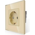 Luxon КОНТАКТ С ДЕТСКА ЗАЩИТА И РАМКА СТЪКЛО ЗЛАТО luxon (737494803120)