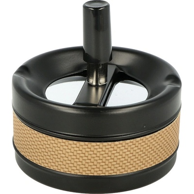 KRCZ Cigaretový popelník kovový otočný Carbon/Brown, 9cm