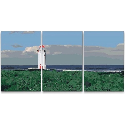 Painting Queens Painting Queens Strážný maják sada 3 ks 60 x 80 cm na rámu PBNSET/03GUARDLIGHTHOUSE/60 x 80_60 x 80_60 x 80/W