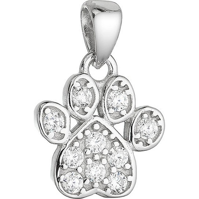 Evolution Group Stříbrný přívěsek tlapka se zirkony 14065.1