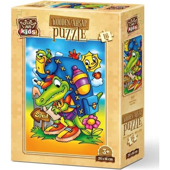 Art Puzzle Дървен детски пъзел Art Puzzle Пътят до училище, 16 части