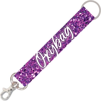 Snúrka na krk Krátka s karabinou Oxy Purple glitter