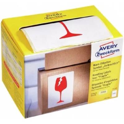 AVERY 7251 Fragile pictogram 74x100mm 200pcs label (7251)