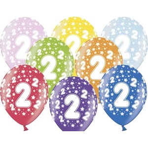 PartyDeco Балон за рожден ден с число 2