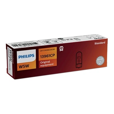 Philips Крушка, светлини на регистрационния номер philips w5w, 24v, 5w, 10 бр