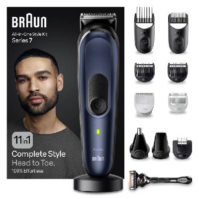 Braun All-In-One Series 7 MGK7440, súprava 11 v 1 na fúzy, vlasy, holenie a ďalšie (Pánsky zastrihávač BRAUN Series 7 MGK7450 All In One Style Kit 11v1)