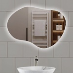 Lidiya Mirror Огледало за баня LED осветление LM Whisper Flare, фигурно, 1200×800мм