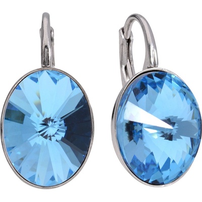 Swarovski Elements Oval Rivoli stříbrné visací modré oválky 31275.5 Aquamarine modrá světlá azurová nebeská