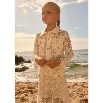 Abel & Lula Сако дантела с копчета и елегантен панталон в кремав цвят за момиче Abel&Lula