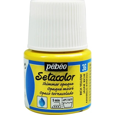 Farby na textil Pebeo Setacolor Opaque 36 Shimmer rich yellow, 45 ml Shimmer rich yellow