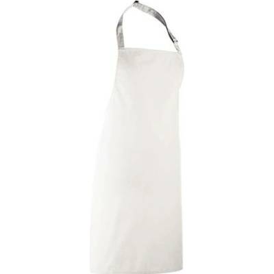 Premier Workwear Klasická zástěra za krk PR150 White 72x86cm