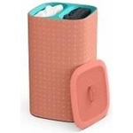 Joseph Joseph Tota Pop - 60 Liter Laundry Hamper with Lid, 2 Removable Laundry Bags with Handles - Coral/Green - 50026
