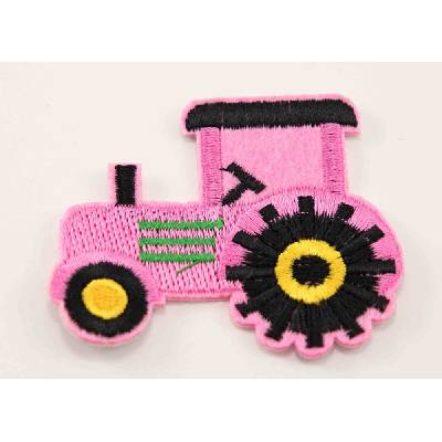 Nažehľovacia záplata - Traktor 4,5 cm x 5,5 cm - VIAC FAREBNÝCH VARIANT ružová