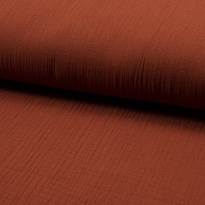 Mušelín/dvojitá gázovina cihlová, š.140