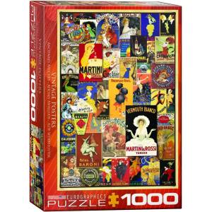 EUROGRAPHICS Пъзел Eurographics от 1000 части - Ретро плакати (EG60000769)
