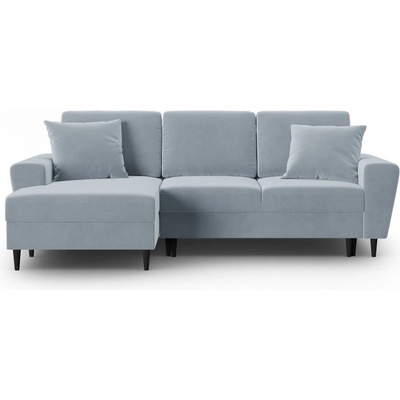 Cosmopolitan Design Светлосин кадифен разтегателен ъглов диван с място за съхранение (ляв ъгъл) Kyoto - Cosmopolitan Design (COS_LCF_2_F1_KYOTO3)