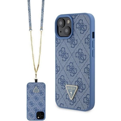 GUESS Кейс Guess GUHCP15SP4TDSCPB за iPhone 15 6.1", син / син, твърд, Crossbody 4G Metal Logo (3666339147082)