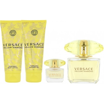 Versace Yellow Diamond EDT 90 ml + EDT 5 ml + sprchový gel 100 ml + tělové mléko 100 ml dárková sada