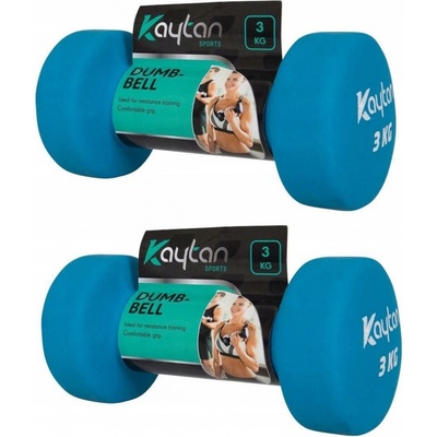 Kaytan Pevné potiahnuté/gumované činky 2 x 3 kg