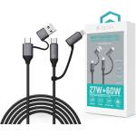 DEVIA Кабел за данни и зареждане Devia Extreme Speed Series Multi Functions 4in1, USB-A към USB-C (Type-C)/Lightning, черен, 1, 5 м ST121553 (ST121553)