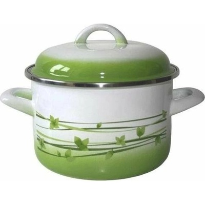 Metalac Hrnec Hluboký smaltovaný hrnec Standard s poklicí tráva 20 cm 4 l D2-20-3