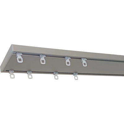 KovovégarnýžeCZ Kolejnice Mallorca anodizovaná nerez (INOX) 0-100cm, jezdec s kovovou žabkou
