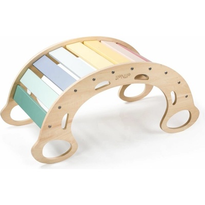 EliNeli dřevěná montessori houpačka 5 v 1 pastel – Sleviste.cz