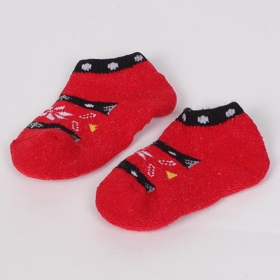 Детски термо терлици в червено със снежинка