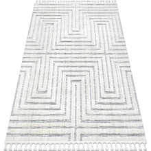 eKoberecSk Sevilla Z788A biela / sivá Labyrint Grécky vzor Berber Maroko Shaggy bílý