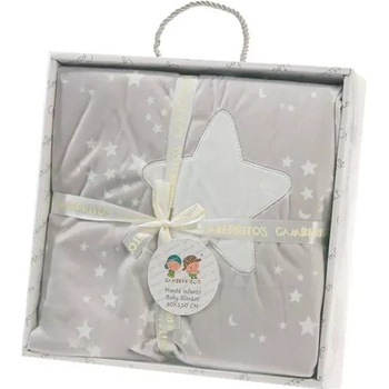 Gamberritos Бебешко одеяло Gamberritos - Звезда, 80 х 110 cm, сиво (107213)