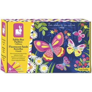Janod Kreatívná sada Farebný piesok s trblietkami Motýle Atelier Midi