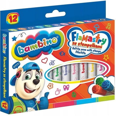 St. Majewski Флумастери с печати Majewski Bambino 12 бр